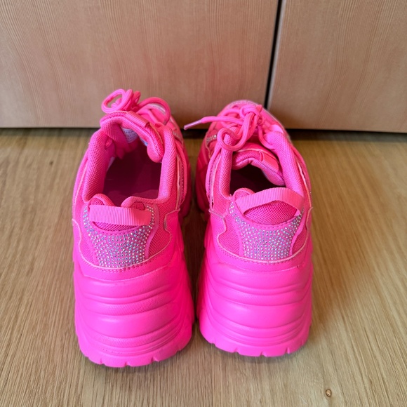 Hot Pink Rhinestone Chunky Sneaker - Picture 3 of 6